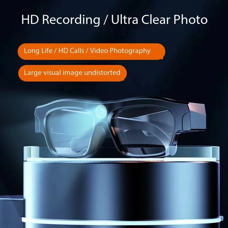 Wearable Fashionable Smart Bluetooth Glasses With 256g Replaceable Myopia Lenses, 4K ultra clear Camera Headphones, Glasses
