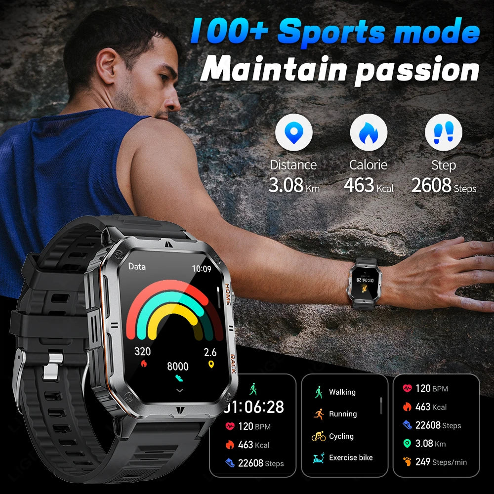 LIGE BWMT62 GPS Long Battery Life Dial Phone Call Flashlight Fitness Tracker Smart Watch Men Ai Voice Assistant Android IOS